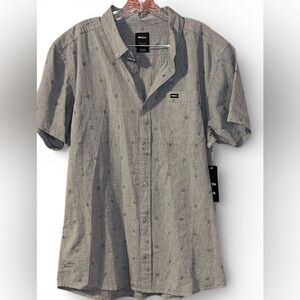 RVCA Charcoal Casual Button Down Shirt XL
